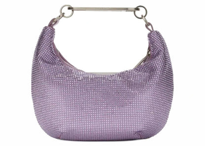 off-white paperclip embellished shoulder bag lilac purple