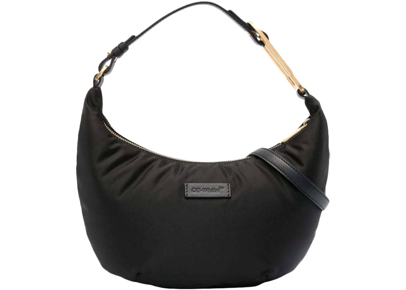 off-white paperclip hobo nylon 28 bag black