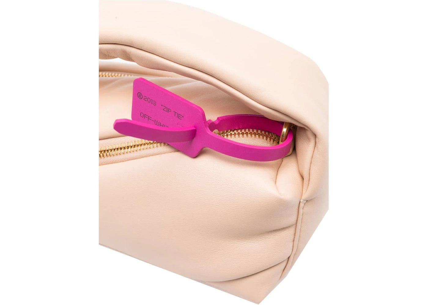 off-white pump pouch 19 tote bag sand beige