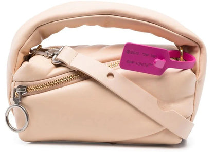 off-white pump pouch 19 tote bag sand beige