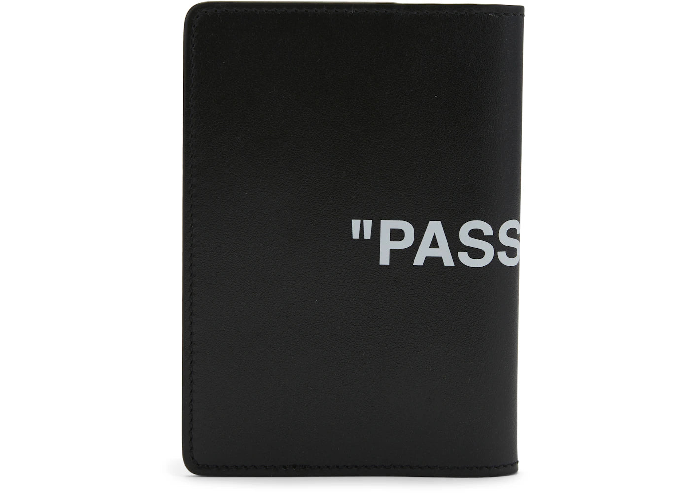 Off-White Quote Passport Wallet Black White
