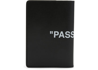 Off-White Quote Passport Wallet Black White