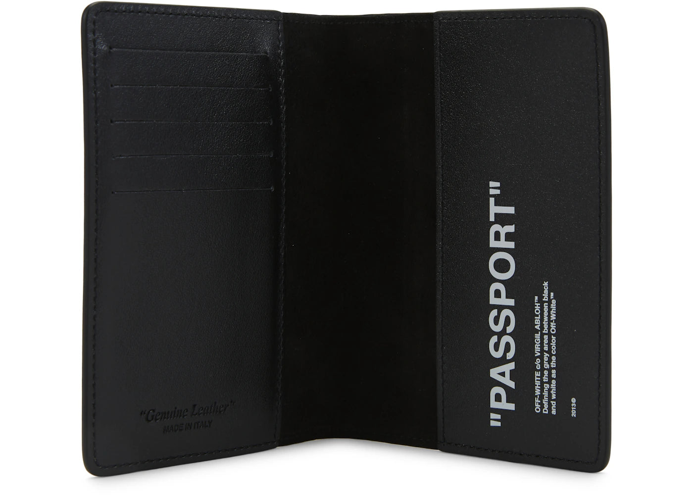 Off-White Quote Passport Wallet Black White