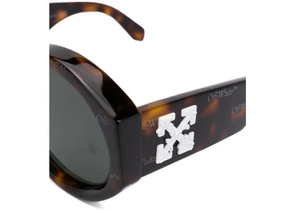 off-white sara round frame sunglasses havana brown/white (owri022f20pla0016003)