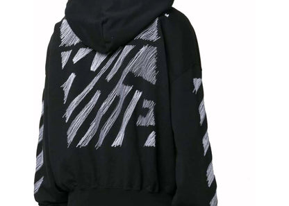 off-white scribble diag boxy hoodie black