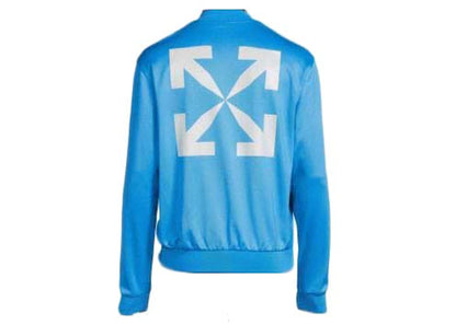 off-white single arrow slim fit track jacket cyan blue