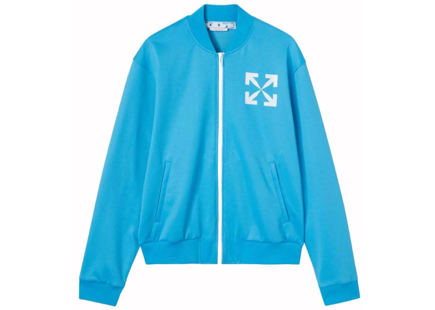 off-white single arrow slim fit track jacket cyan blue