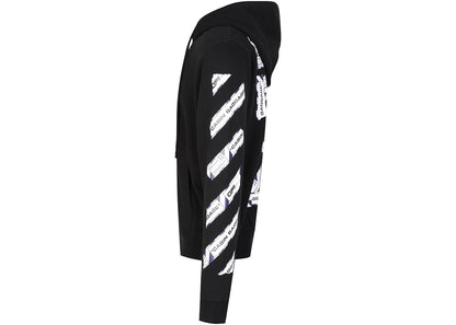 off-white slim fit airport tape zip up hoodie black/multi