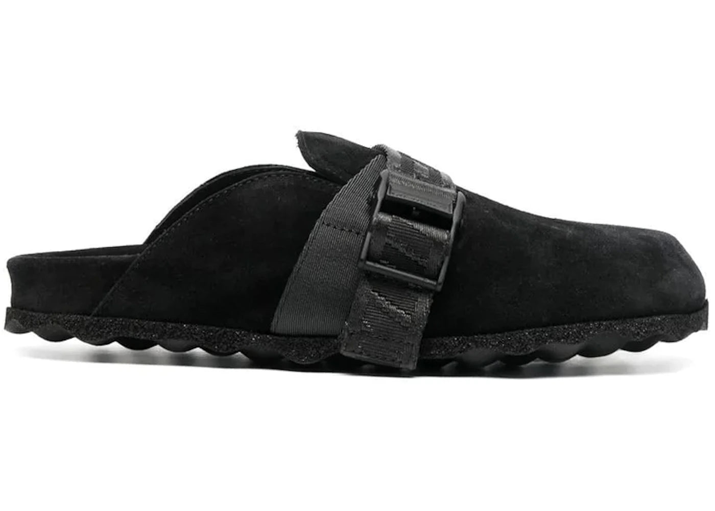 Off-White Suede Industrial Belt Sabot Black (Women'S)
