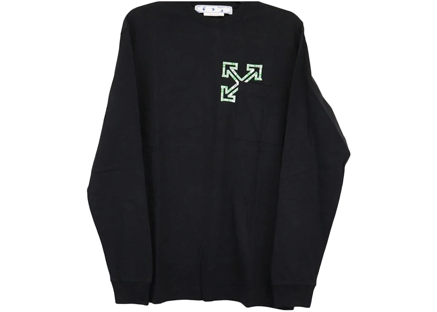 off-white tape arrows pkt skate l/s t-shirt black