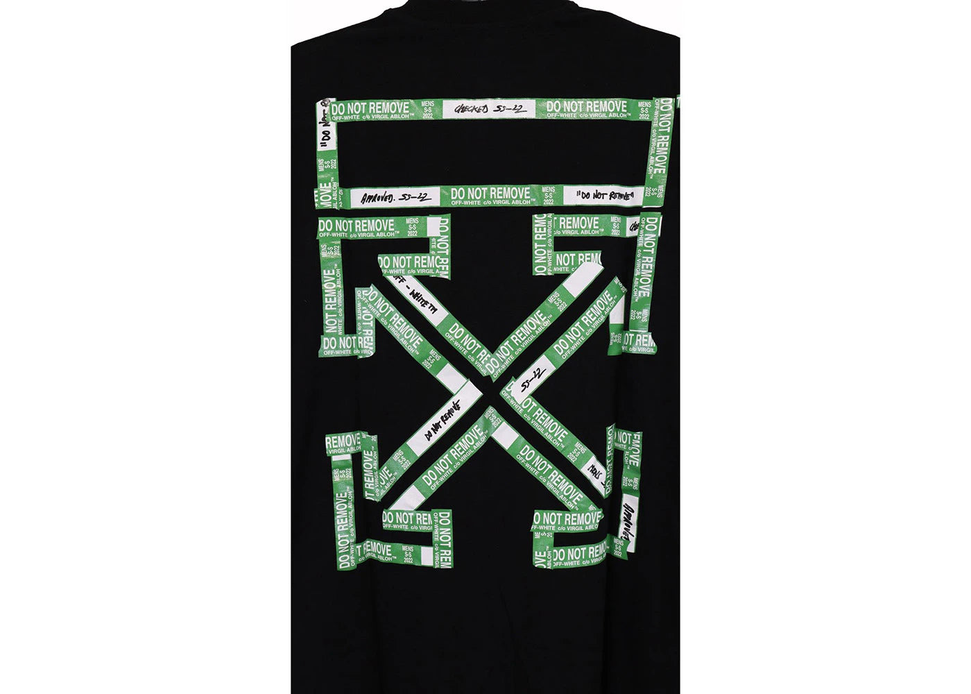 off-white tape arrows pkt skate l/s t-shirt black
