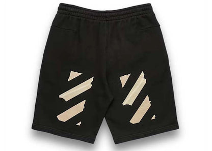 off-white tape arrows sweatshorts black