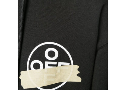 off-white tape diag arrows hoodie black/beige