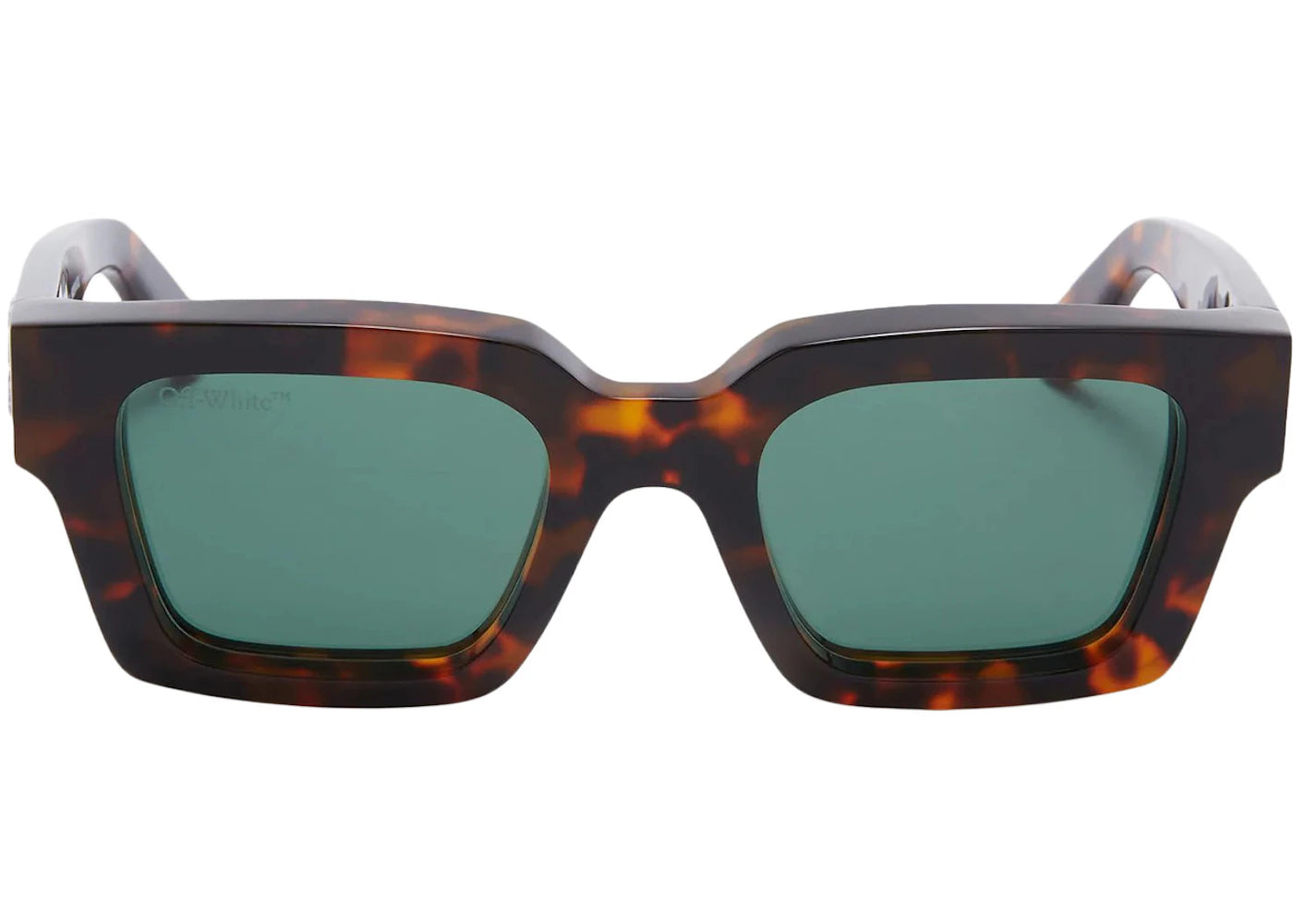 off-white virgil square frame sunglasses brown turtleshell/havana green