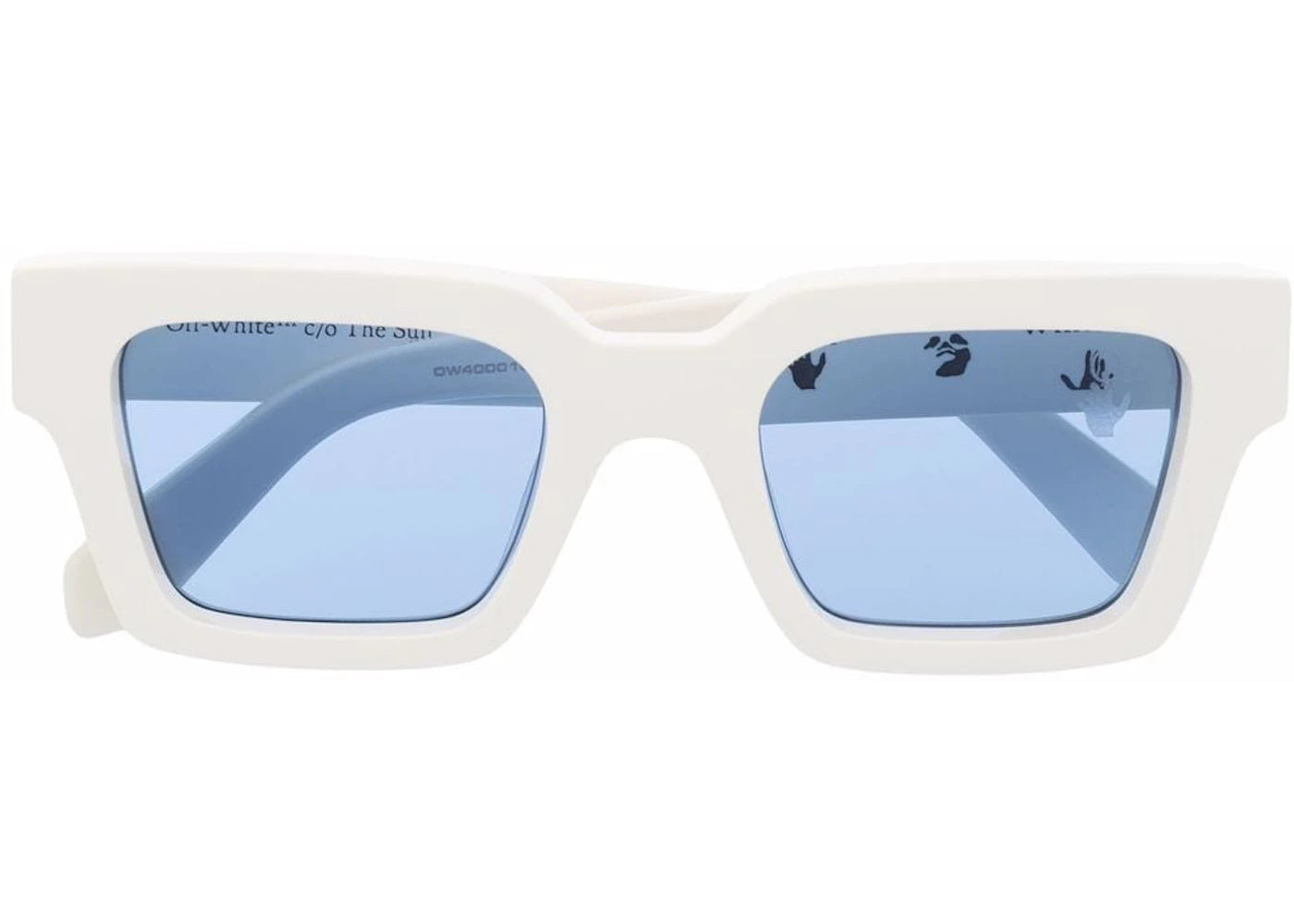 off-white virgil square frame sunglasses white blue (omri012r21pla0010100) No Find