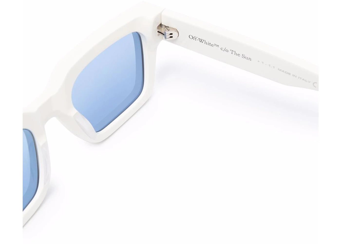 off-white virgil square frame sunglasses white blue (omri012r21pla0010100) No Find