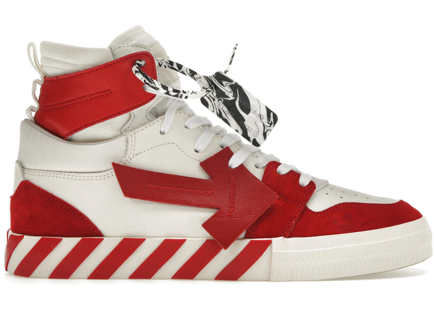 Off-White Vulcanized Hi Top White Red