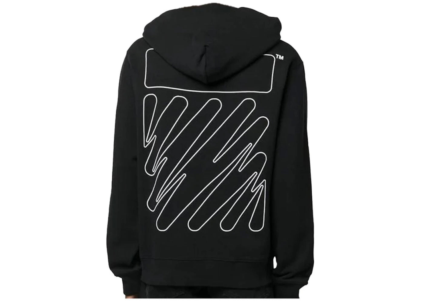 off-white wave outl diagonal slim hoodie black/white