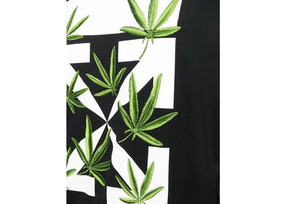 off-white weed arrows oversized hoodie black/white/green