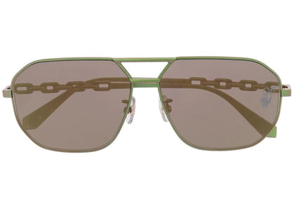 off-white wright aviator sunglasses scarabeo green/gold (omri007f20met0015500)