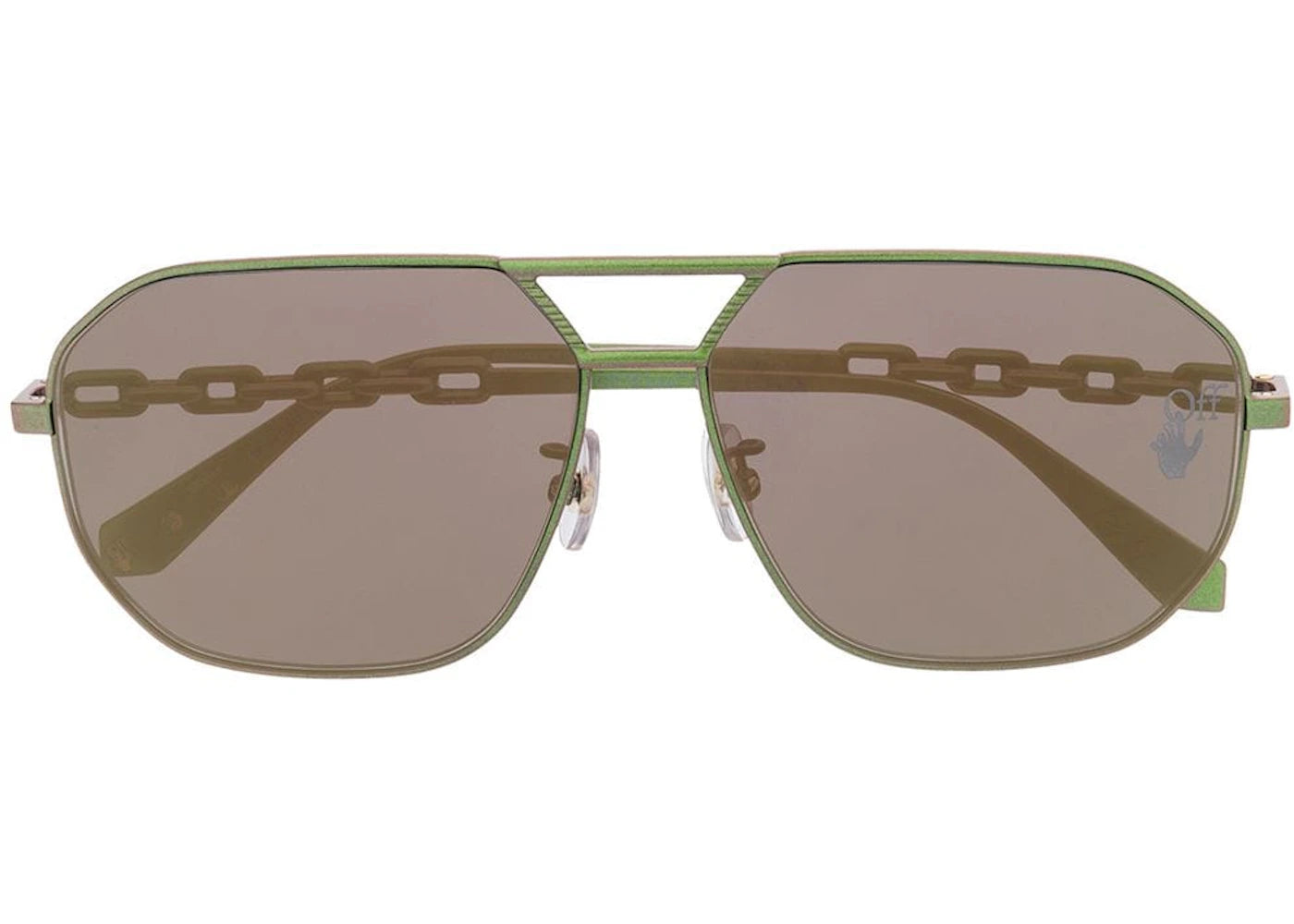 off-white wright aviator sunglasses scarabeo green gold (omri007f20met0015500) No Find