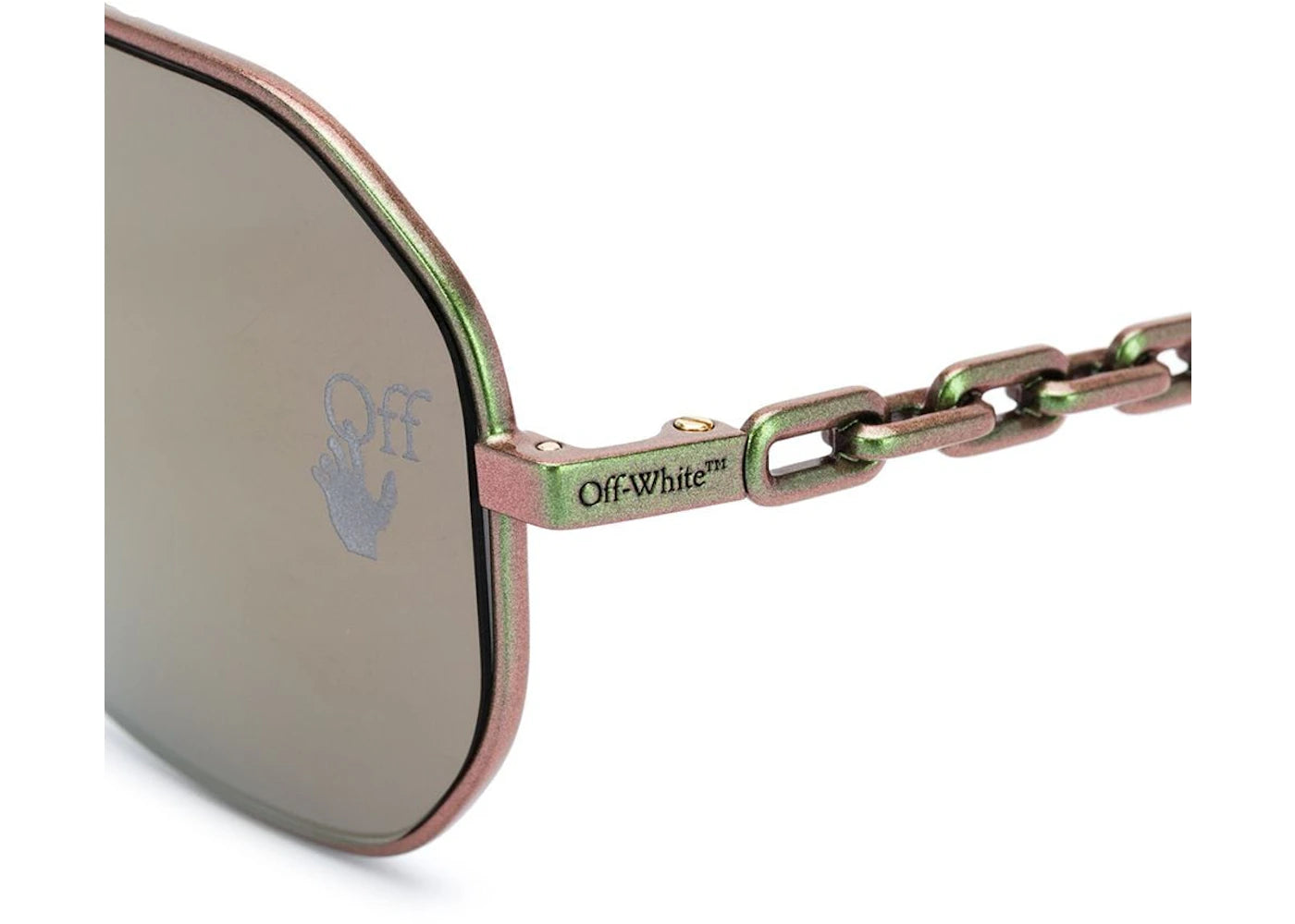 off-white wright aviator sunglasses scarabeo green gold (omri007f20met0015500) No Find