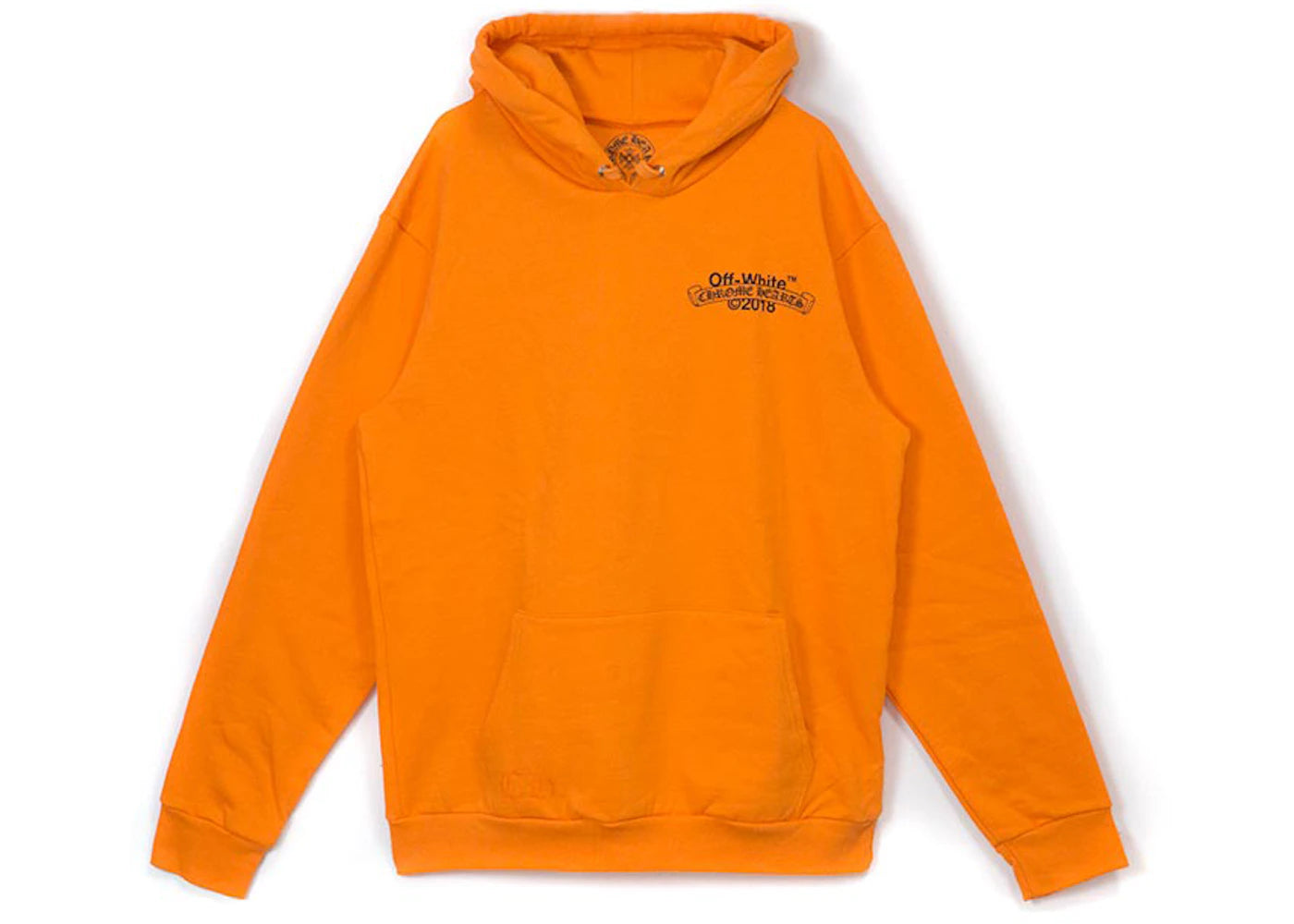 off-white x chrome hearts 2018 hoodie orange/black