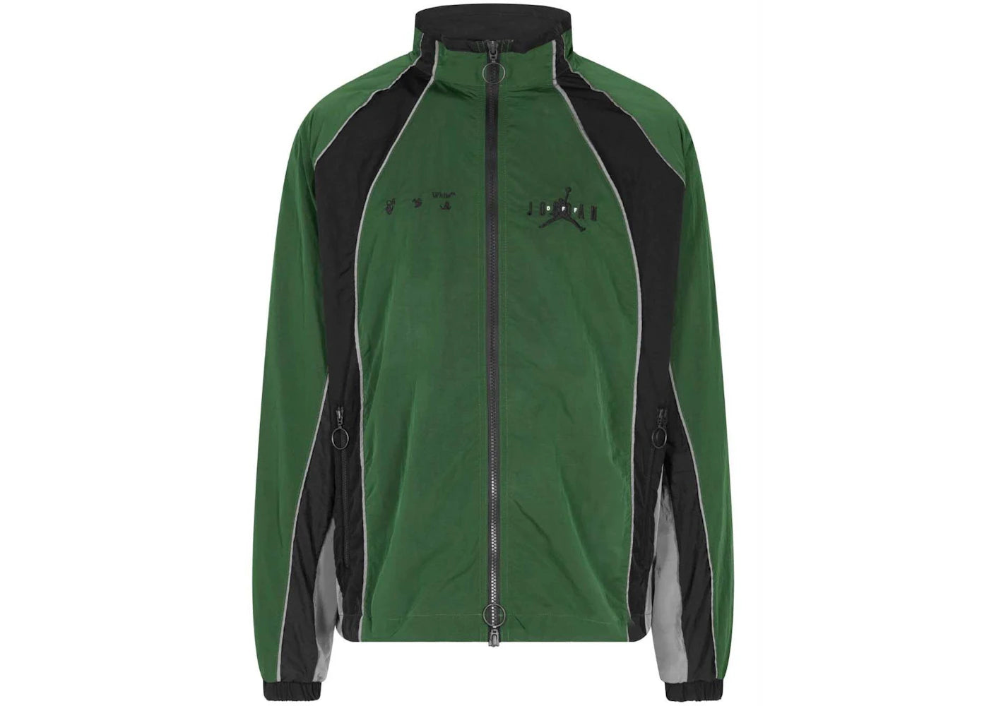 off-white x jordan track jacket black/green