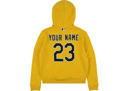 off-white x mlb oakland athletics hoodie yellow/blue
