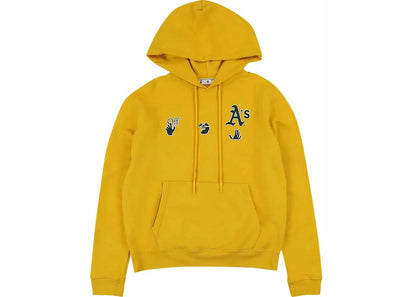 off-white x mlb oakland athletics hoodie yellow/blue