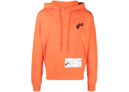 off-white x teenage engineering logo patch cotton hoodie orange