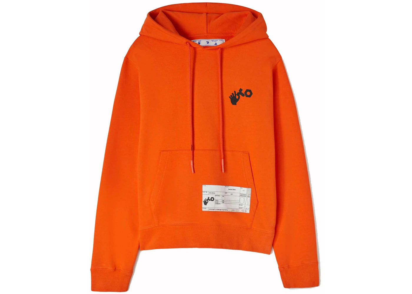 off-white x teenage engineering logo patch hoodie orange/white