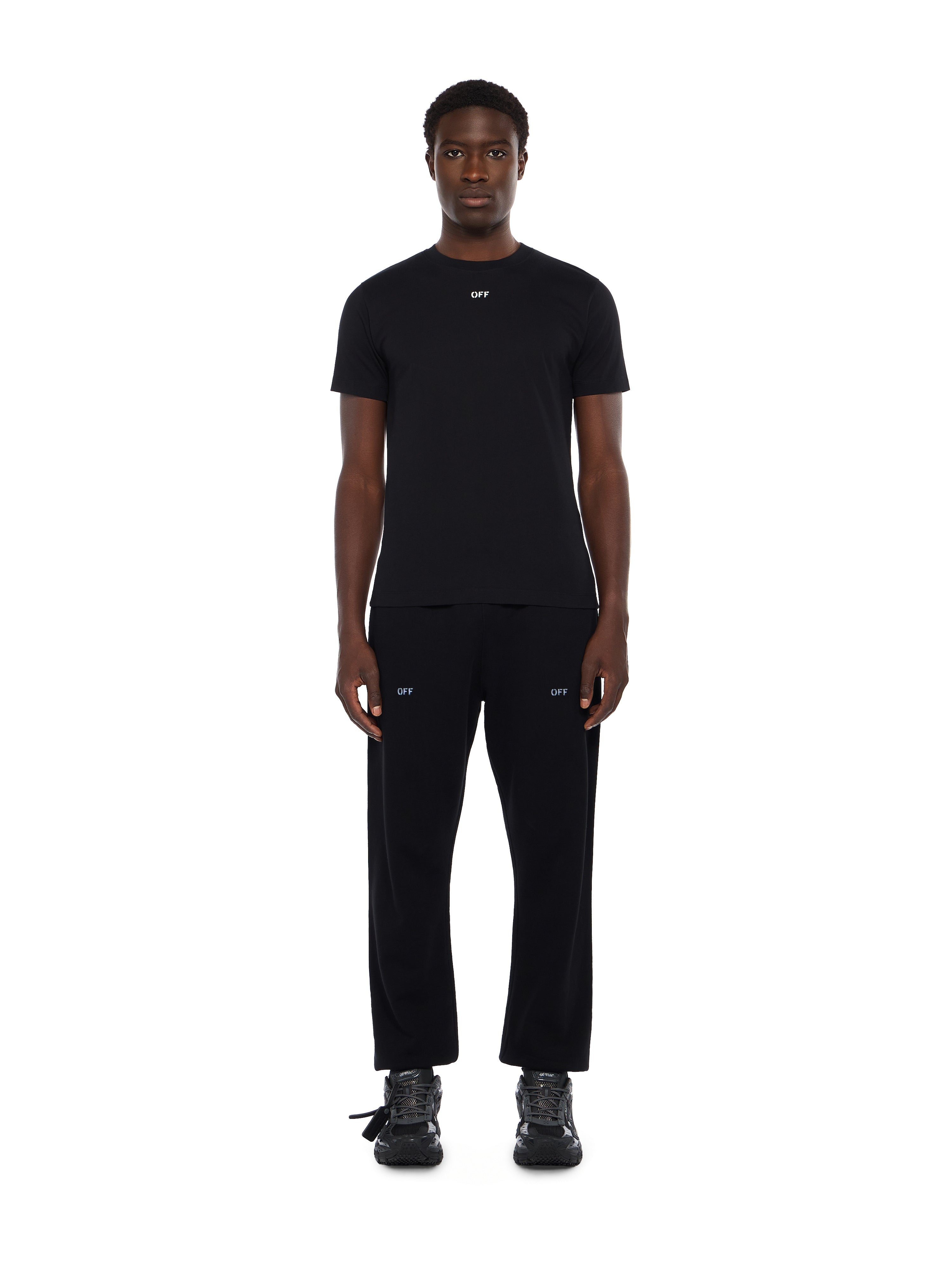 Off-White Newspaper Arrow Slim Logo Tee Black