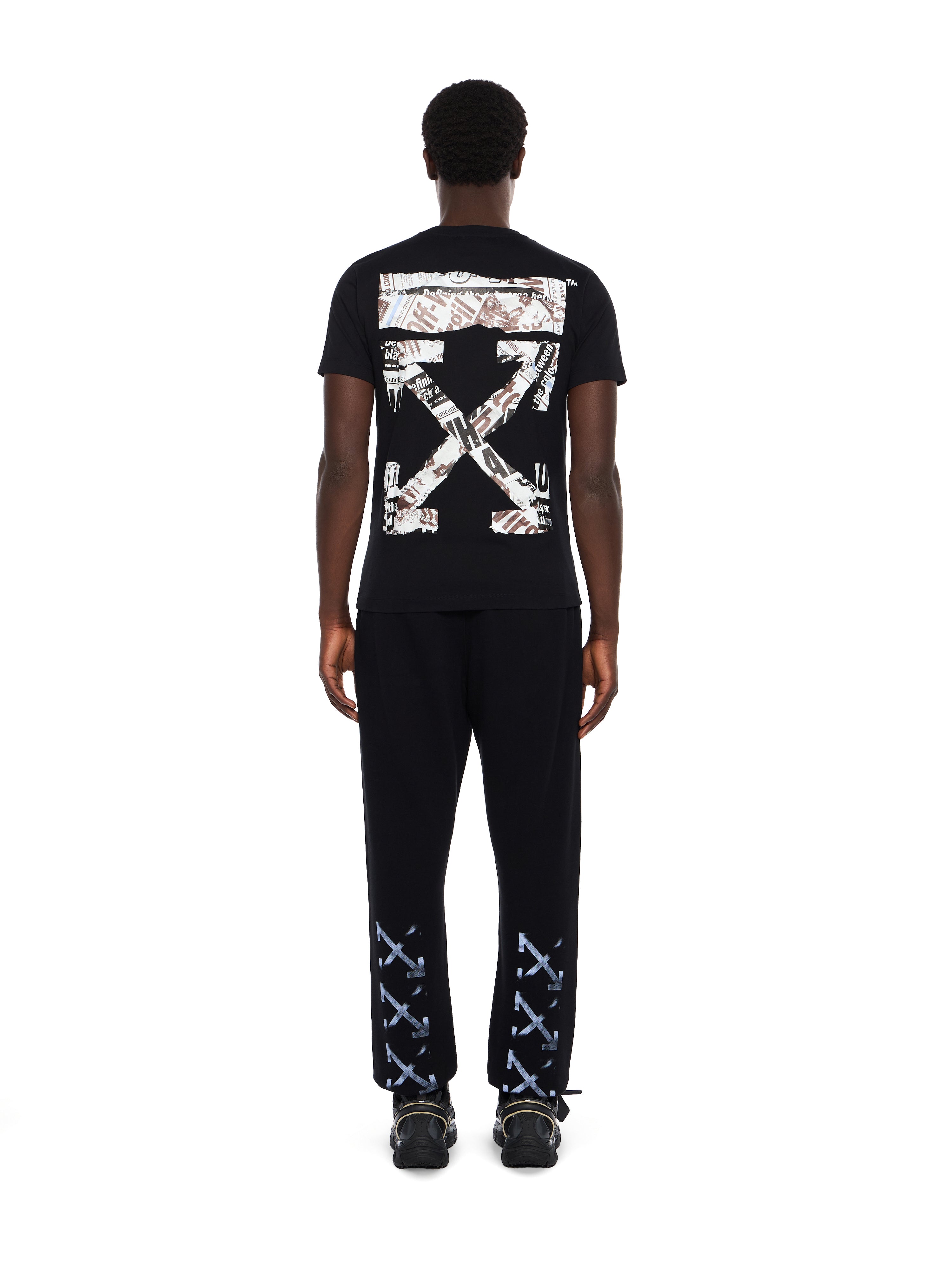 Off-White Newspaper Arrow Slim Logo Tee Black