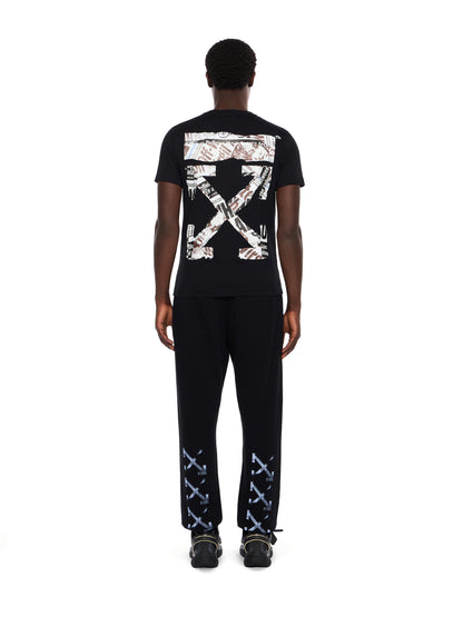 Off-White Newspaper Arrow Slim Logo Tee Black