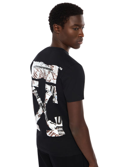 Off-White Newspaper Arrow Slim Logo Tee Black
