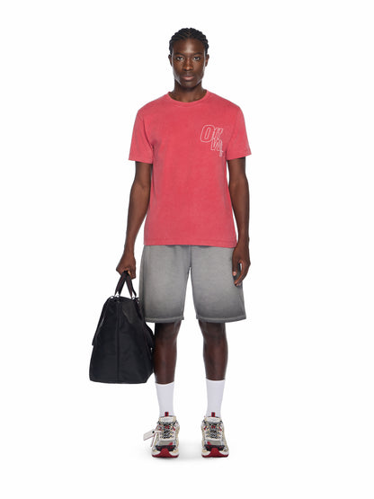 Off-White Outline Arrow Logo Tee Shirt Coral