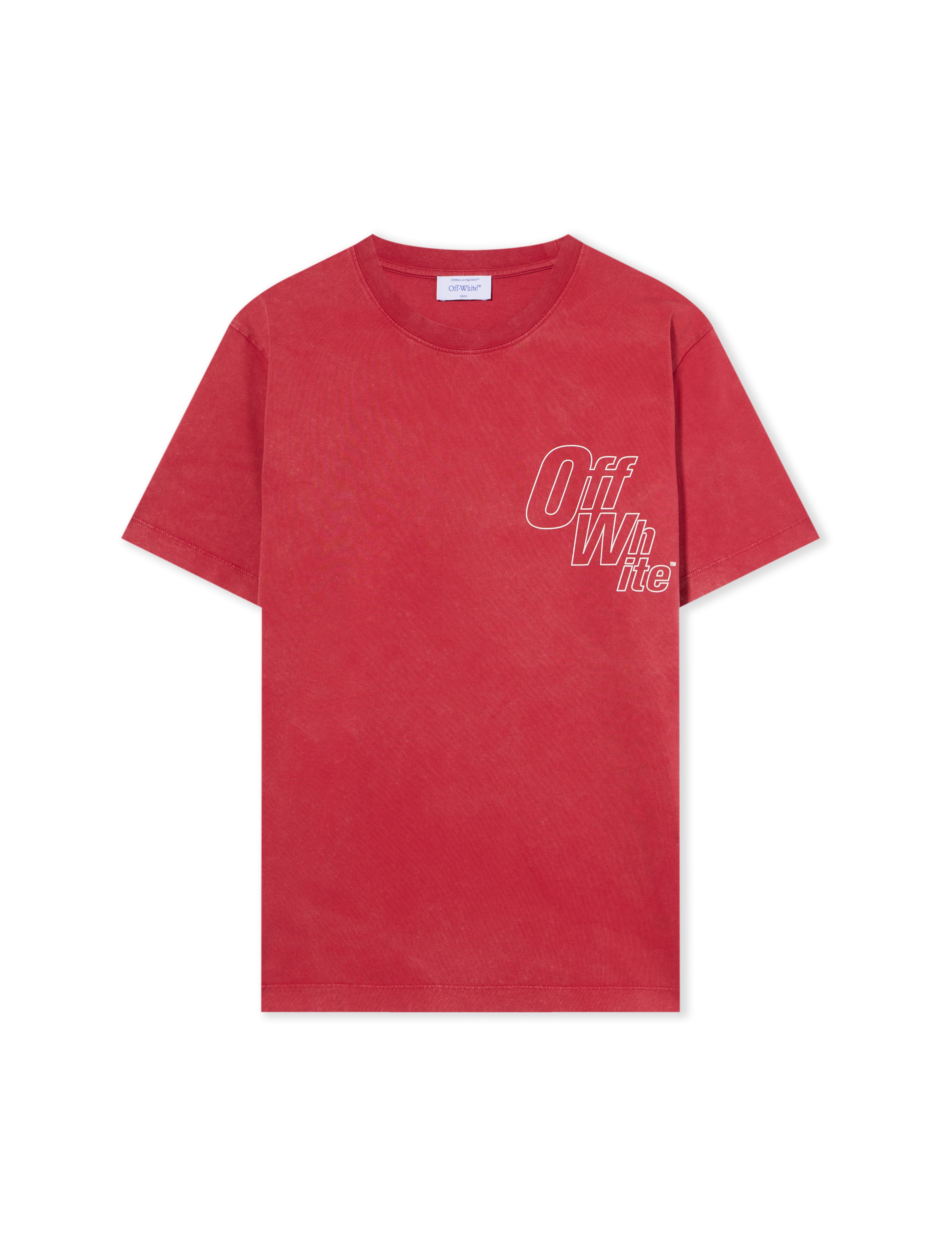 Off-White Outline Arrow Logo Tee Shirt Coral