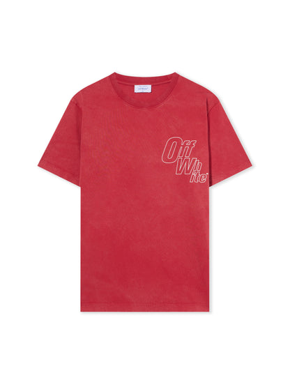 Off-White Outline Arrow Logo Tee Shirt Coral