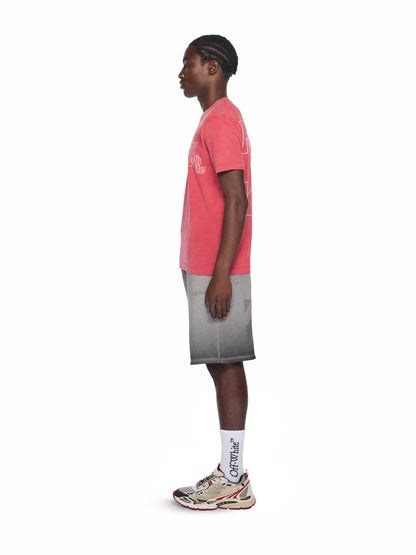 Off-White Outline Arrow Logo Tee Shirt Coral