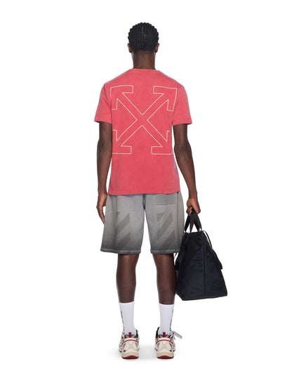 Off-White Outline Arrow Logo Tee Shirt Coral