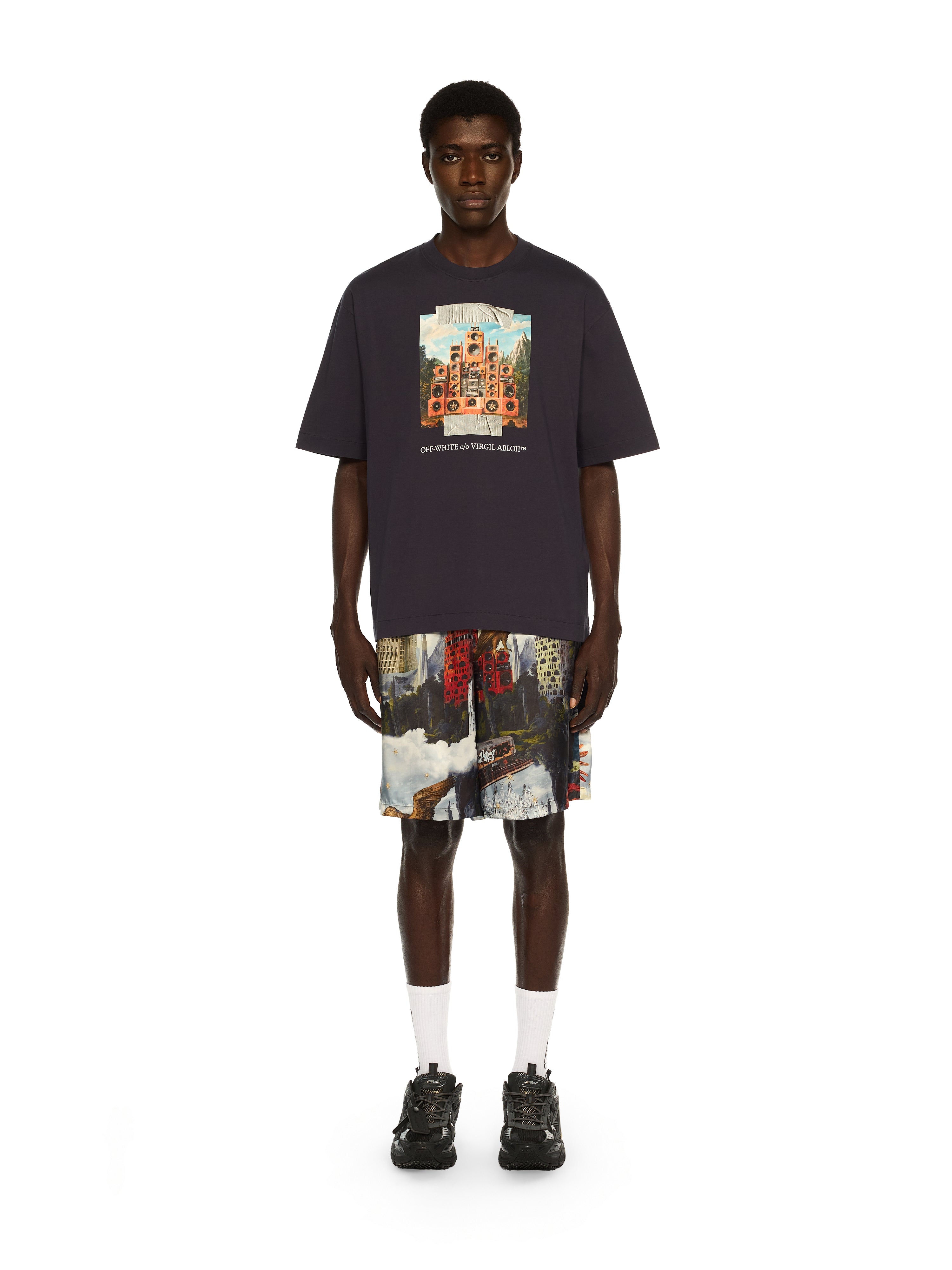 Off-White Train Off Skate Logo Tee Sapphire