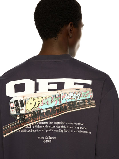 Off-White Train Off Skate Logo Tee Sapphire