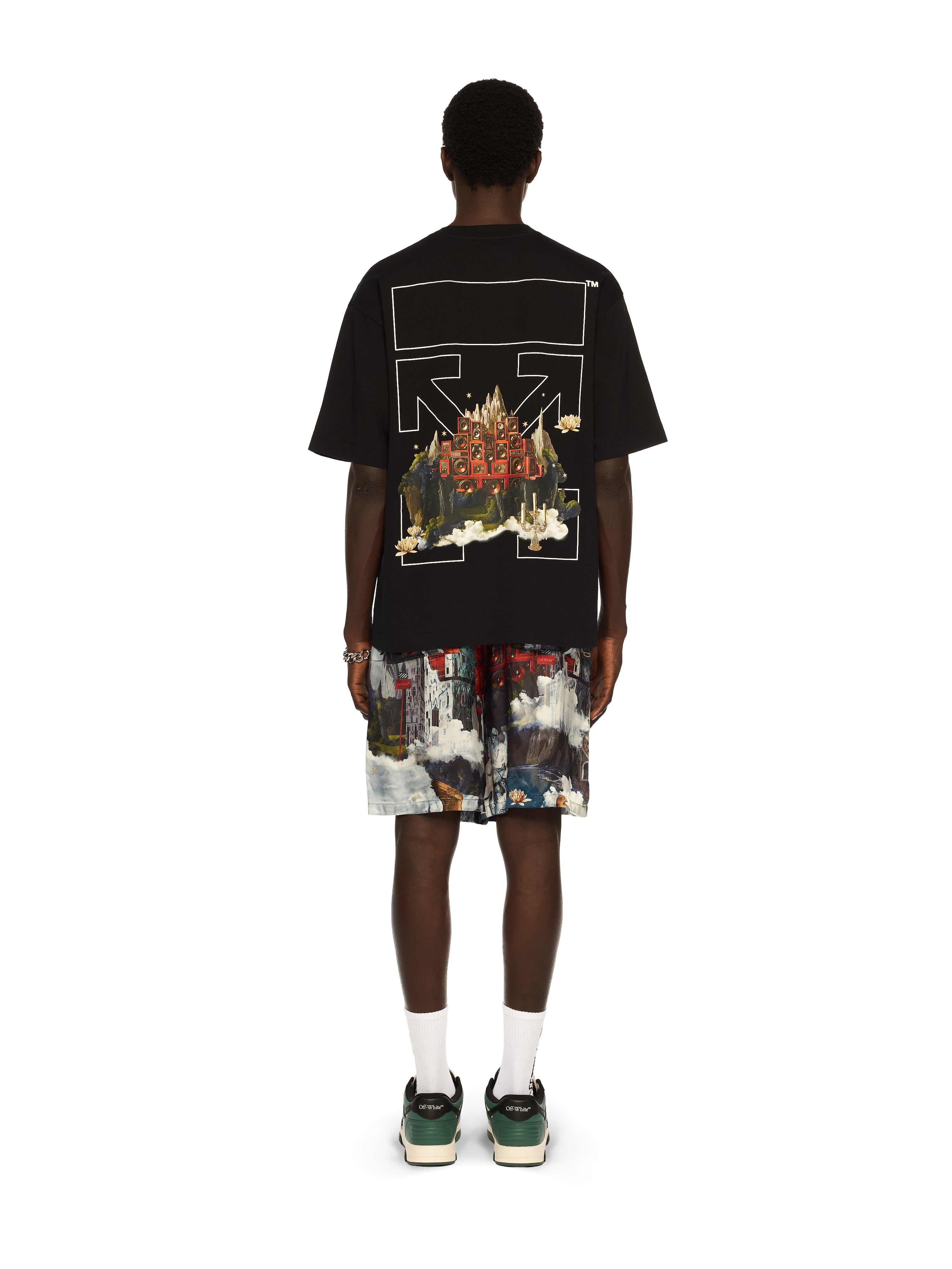 Off-White Landscape Arrow Skate Logo Tee Black