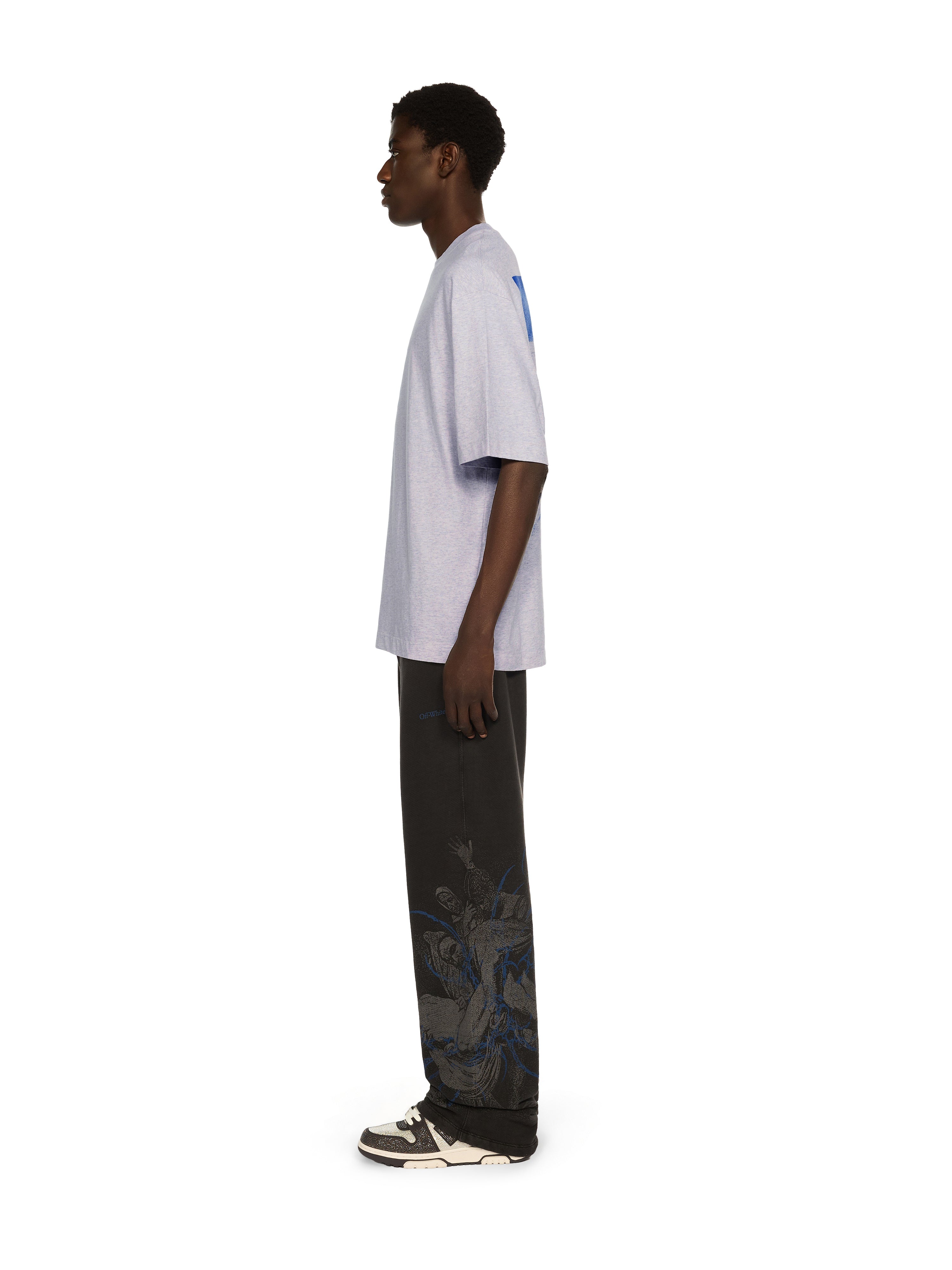 Off-White Stencil Arrow Skate Logo Tshirt Grey