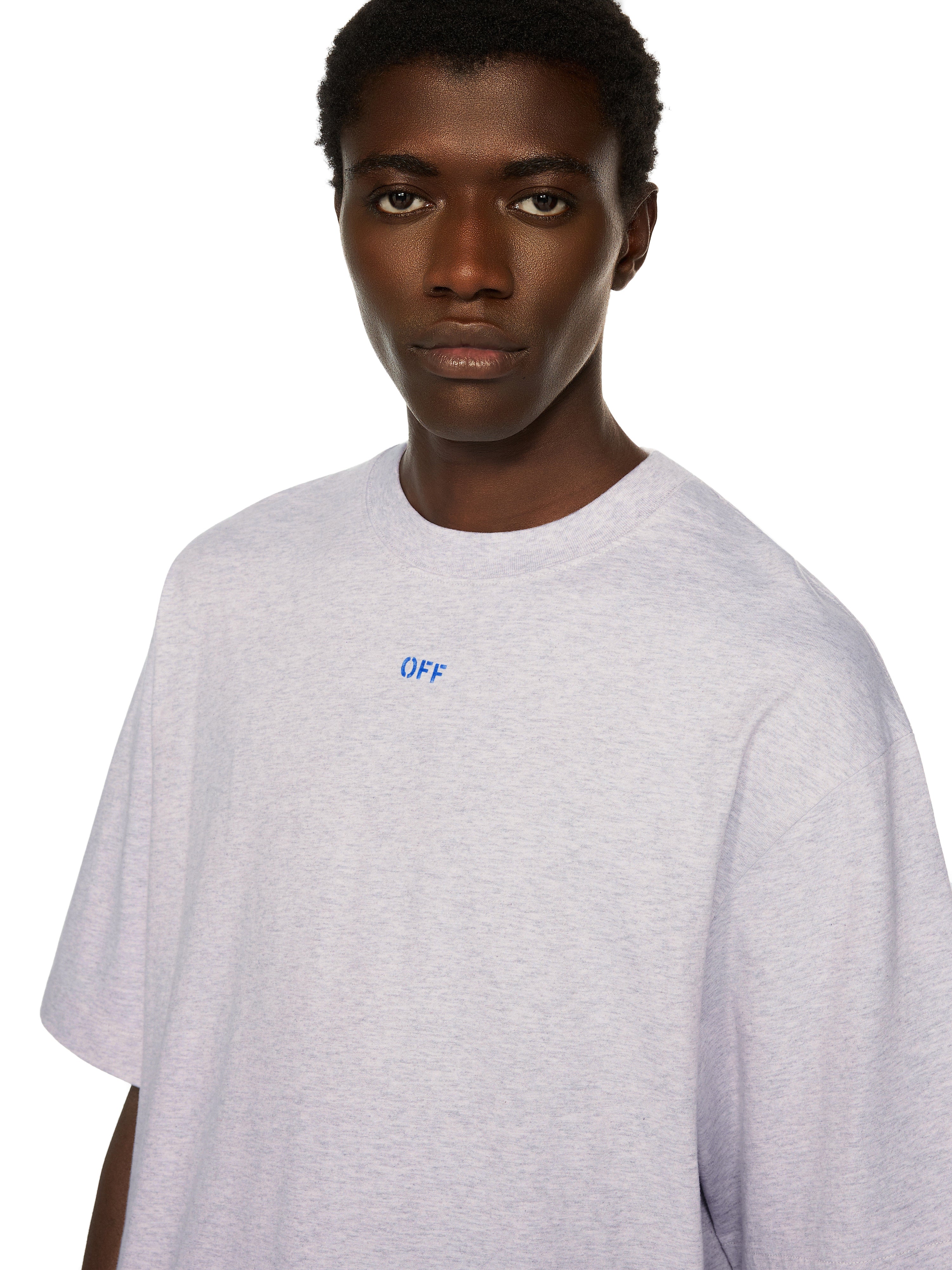 Off-White Stencil Arrow Skate Logo Tshirt Grey