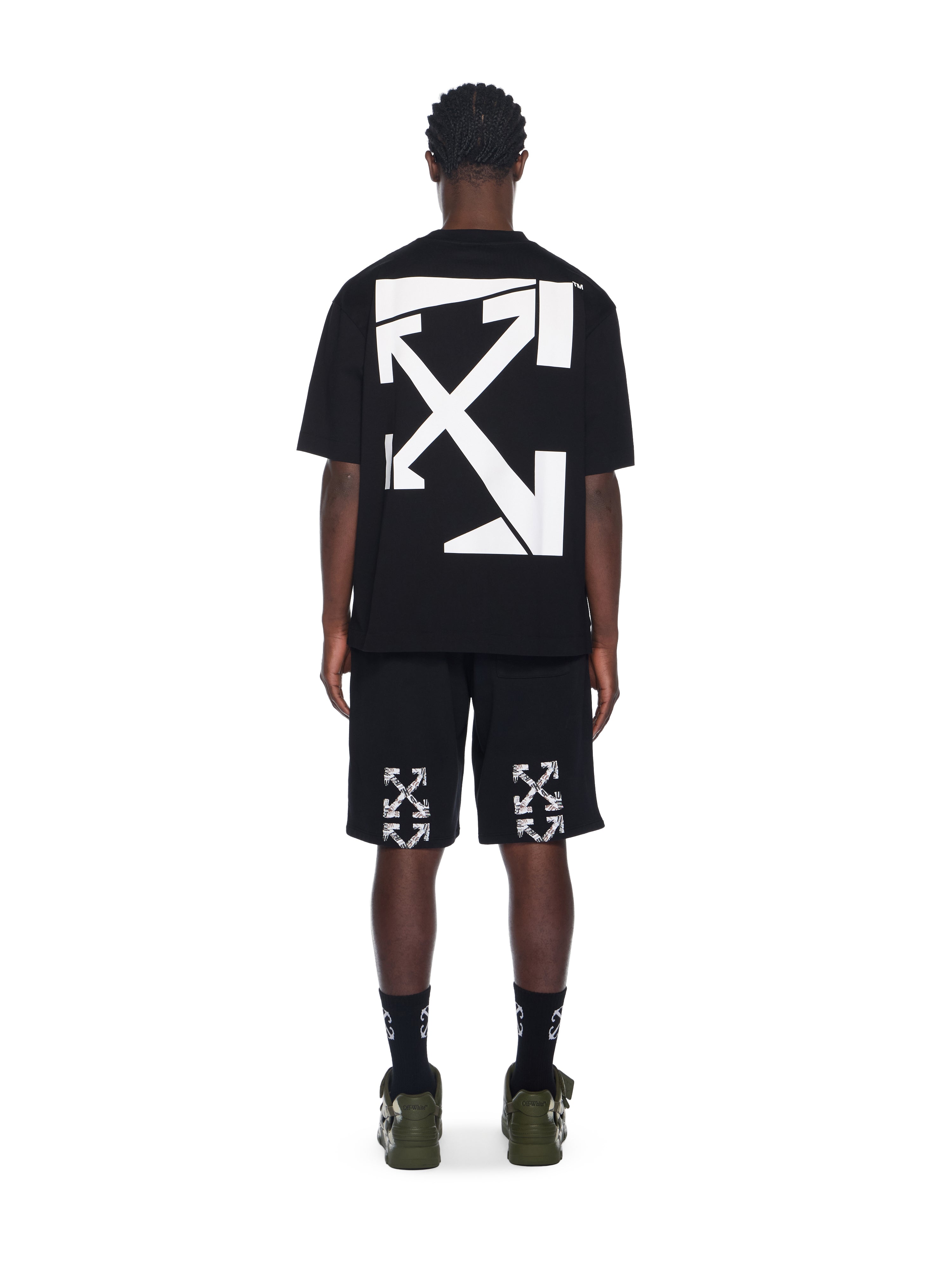 Off-White Run Arrow Skate Logo Tshirt Black