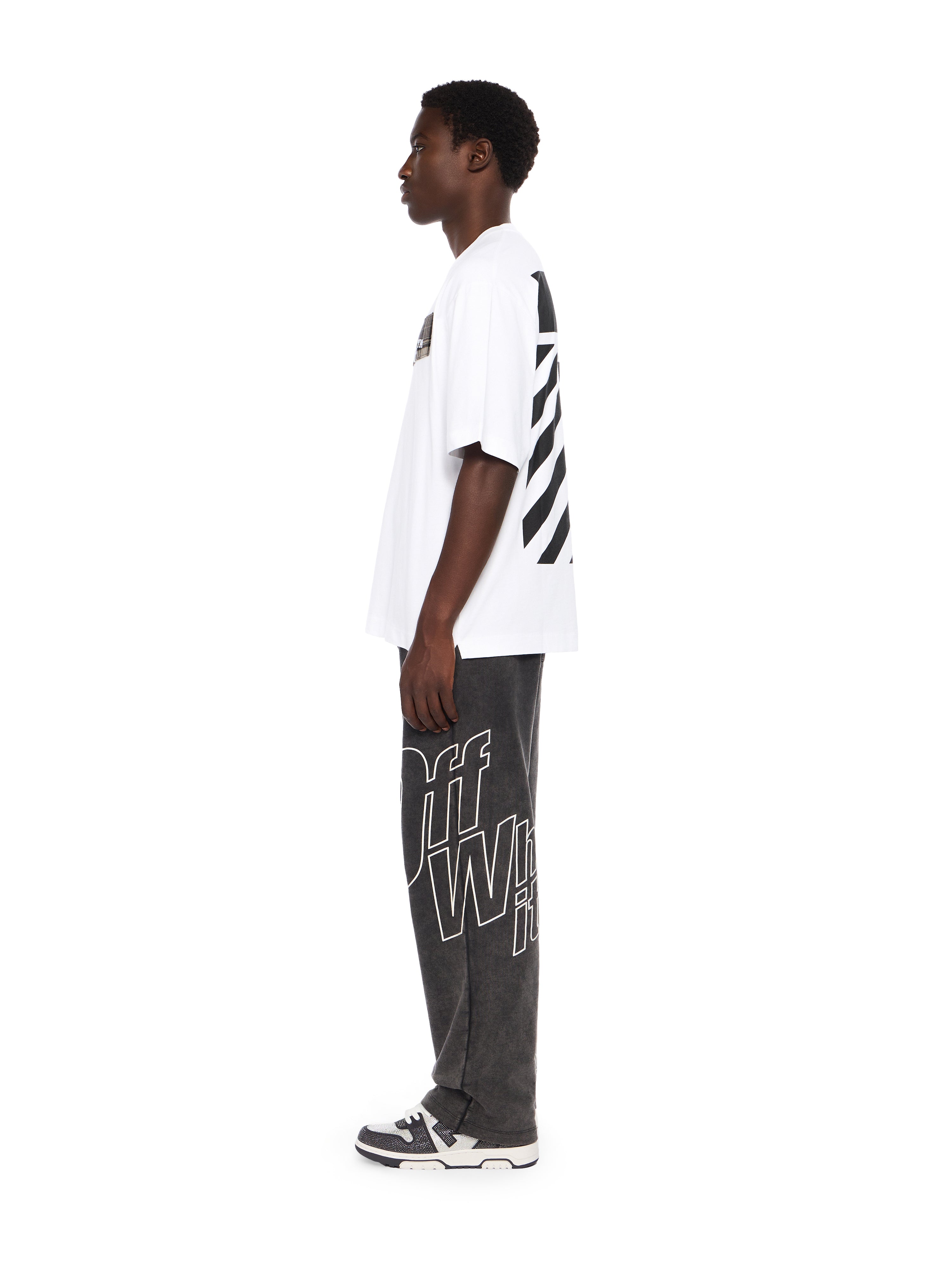 Off-White Flannel Diagonal Skate Logo Tee Black