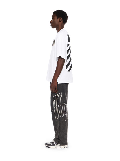 Off-White Flannel Diagonal Skate Logo Tee Black