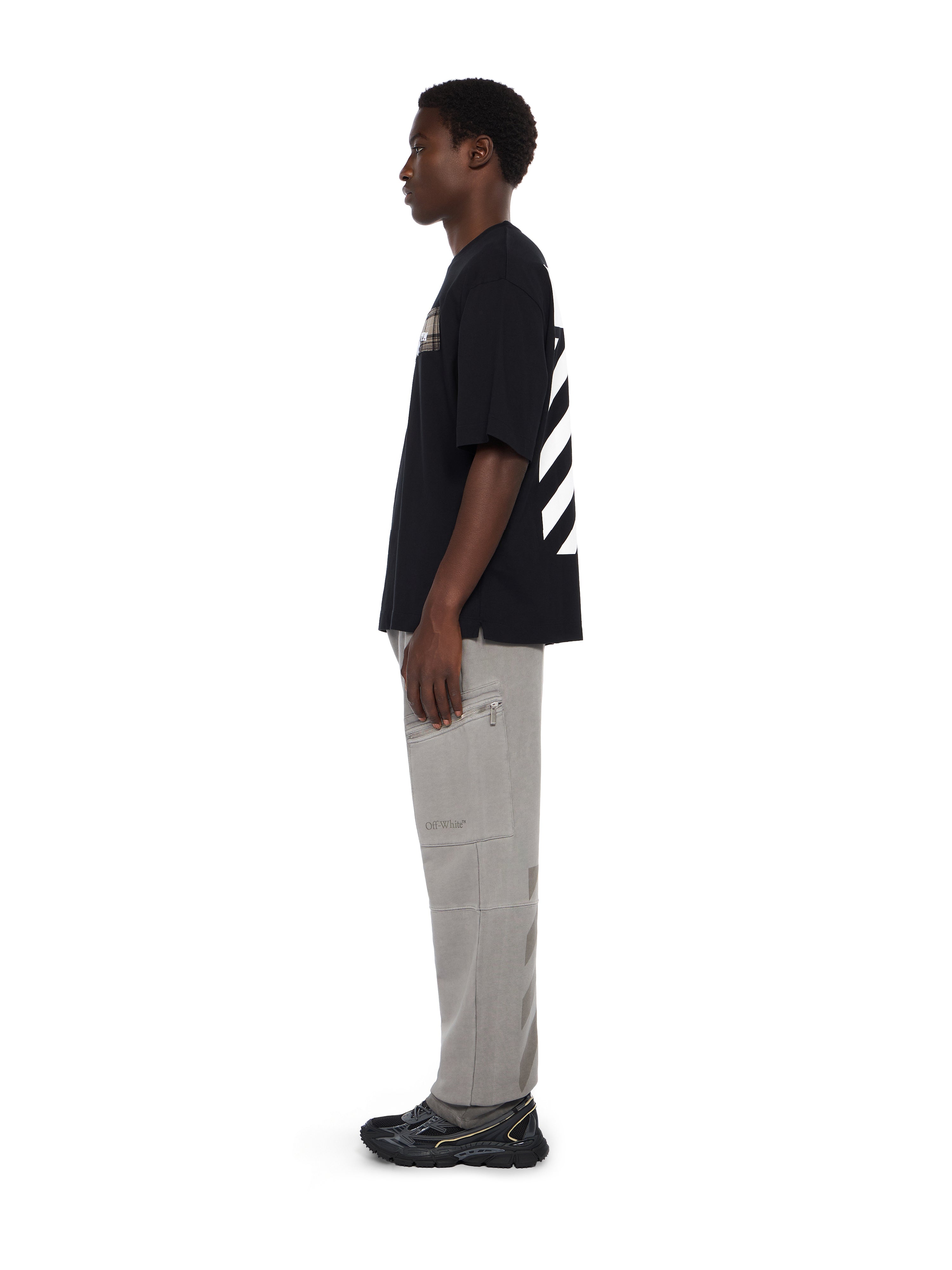 Off-White Flannel Diagonal Skate Logo Tee Black